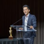 Lindon Gao ‘09 accepting the Young Pegleg Award